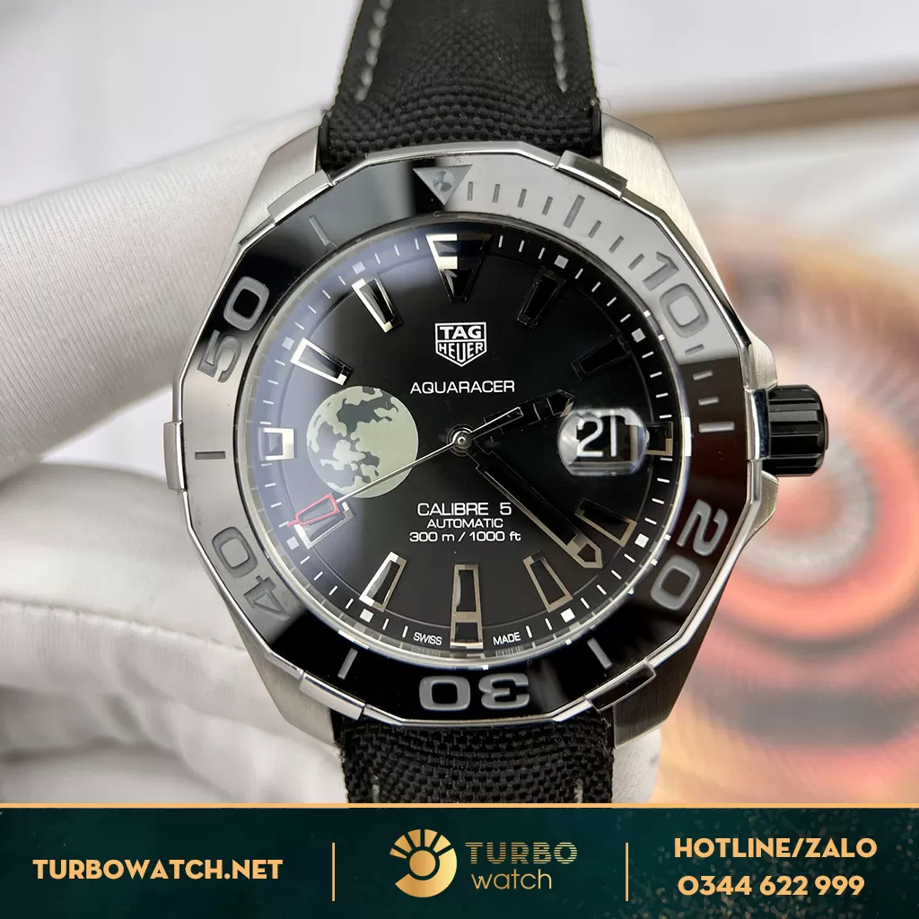 TAG Heuer Aquaracer WAY201G.BA0927 43MM Mặt Đen Niềng Ceramic Replica