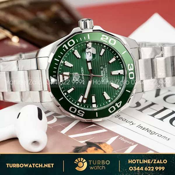 TAG Heuer Aquaracer WAY201S.BA0927 43MM Mặt Xanh Green Niềng Ceramic