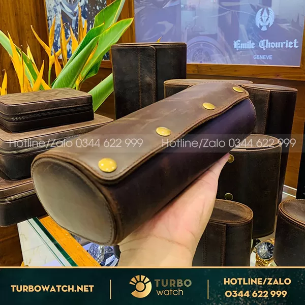 Travel box hộp đựng đồng hồ da bò
