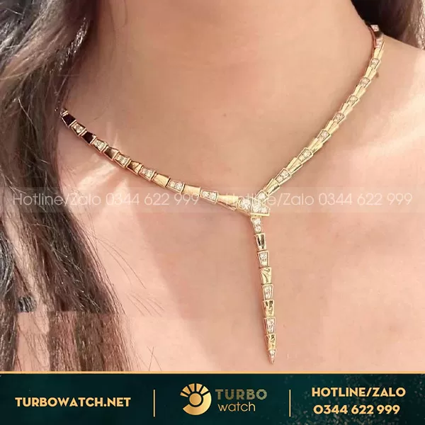 Vòng cổ BVL serpenti vàng trắng