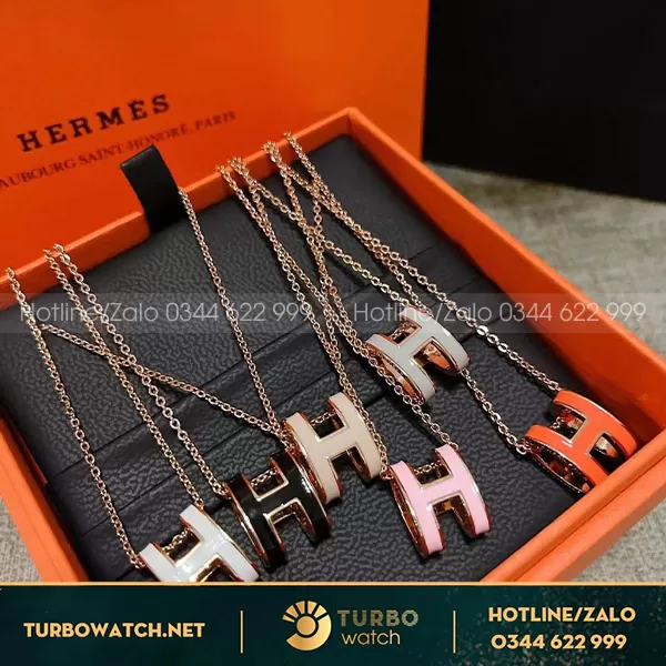 Vòng cổ hermes vàng hồng nhập HK