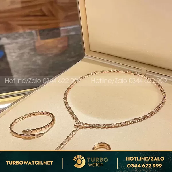 Vòng cổ và lắc tay nhẫn BVL vàng 18k