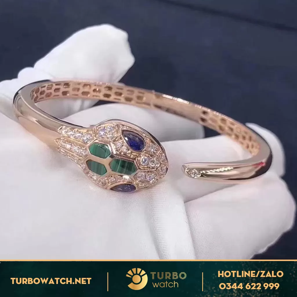 Vòng Tay BVLGARI Đầu Rắn Vàng 18k 
