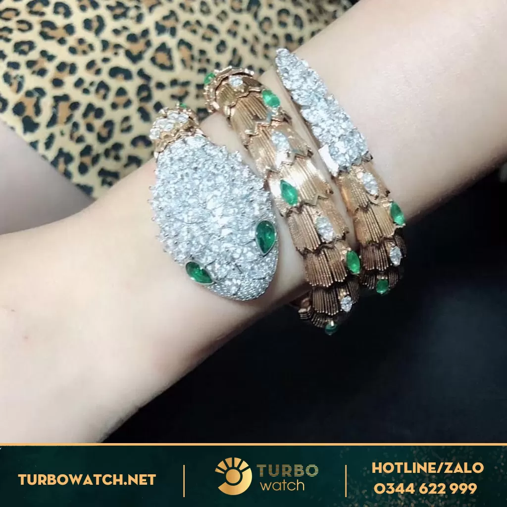 Vòng Tay Cartier Đầu Rắn Vàng 18k Full Kim Thiên Nhiên