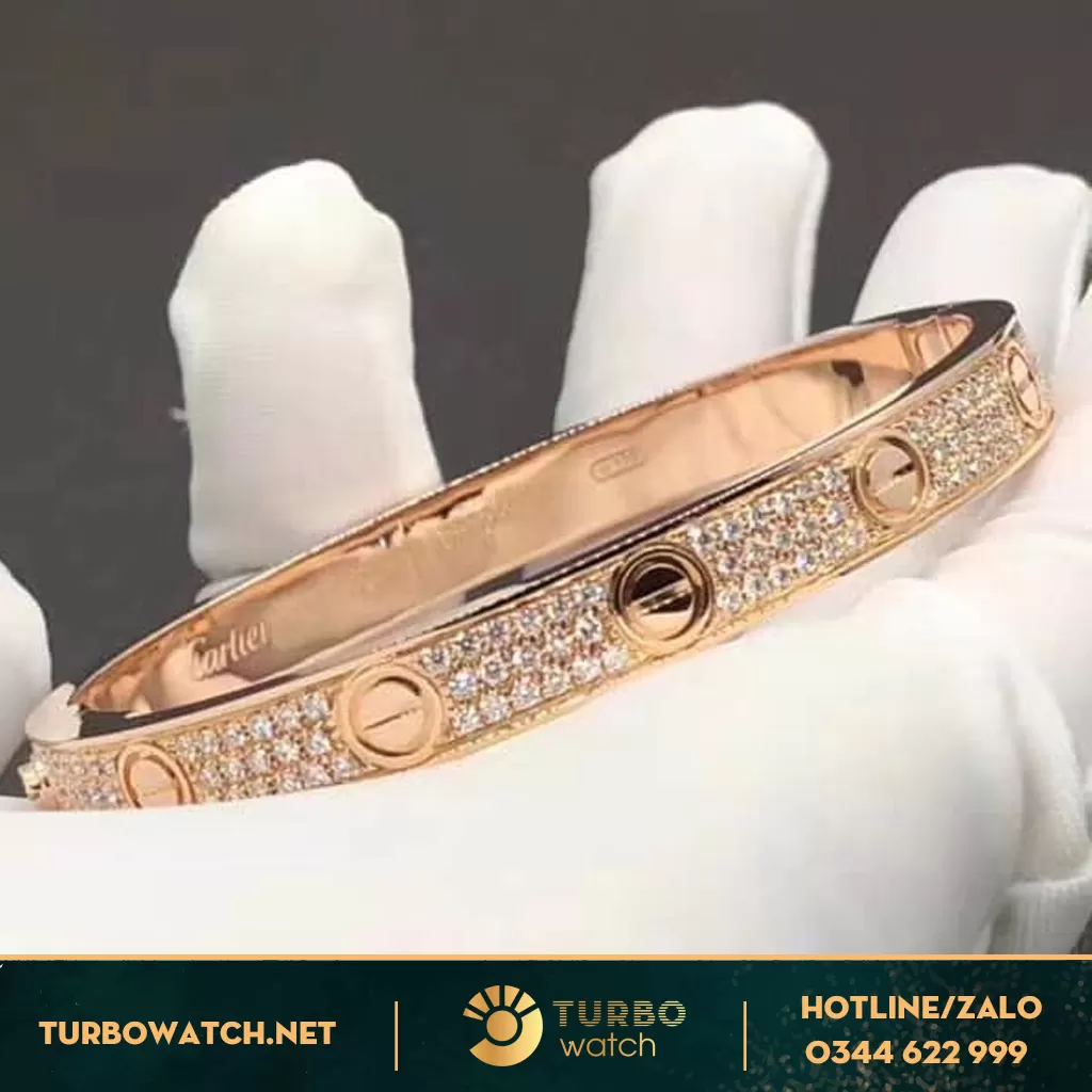 Vòng Tay Cartier Vàng Ta 18k Kim Cương Thiên Nhiên