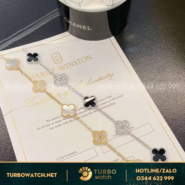 Vòng tay van cleef vàng 18k 